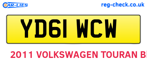 YD61WCW are the vehicle registration plates.