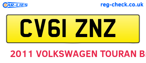 CV61ZNZ are the vehicle registration plates.