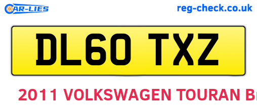 DL60TXZ are the vehicle registration plates.