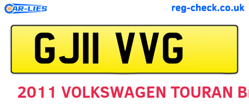GJ11VVG are the vehicle registration plates.