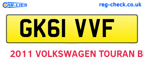 GK61VVF are the vehicle registration plates.