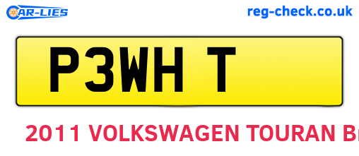 P3WHT are the vehicle registration plates.