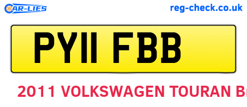 PY11FBB are the vehicle registration plates.