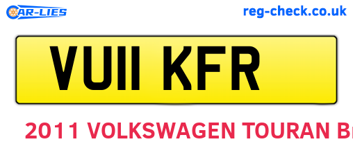 VU11KFR are the vehicle registration plates.