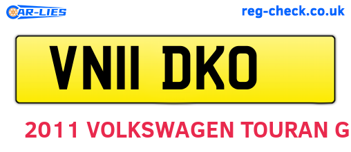 VN11DKO are the vehicle registration plates.