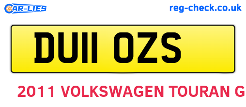 DU11OZS are the vehicle registration plates.