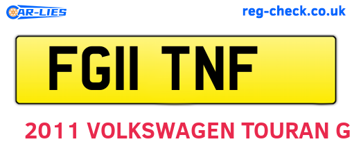 FG11TNF are the vehicle registration plates.