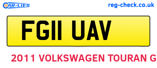 FG11UAV are the vehicle registration plates.