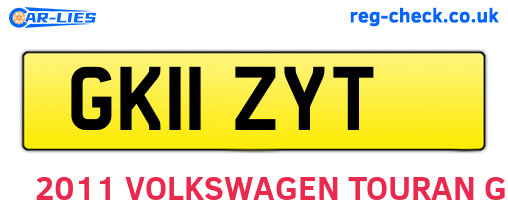 GK11ZYT are the vehicle registration plates.