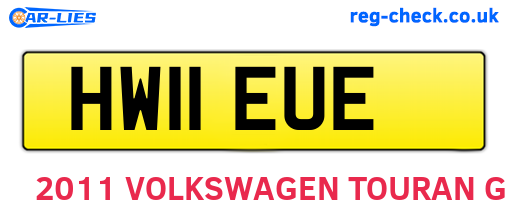 HW11EUE are the vehicle registration plates.