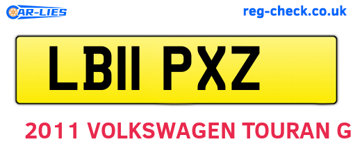 LB11PXZ are the vehicle registration plates.