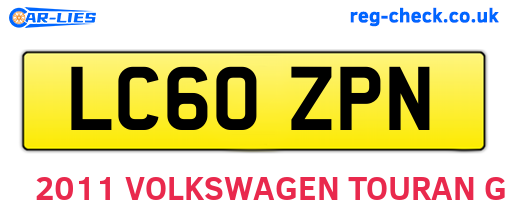 LC60ZPN are the vehicle registration plates.