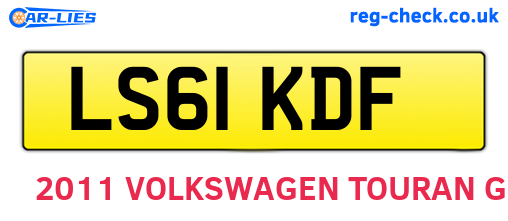 LS61KDF are the vehicle registration plates.