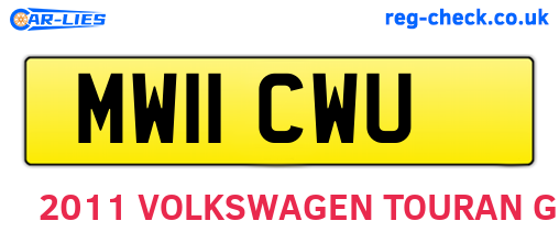 MW11CWU are the vehicle registration plates.