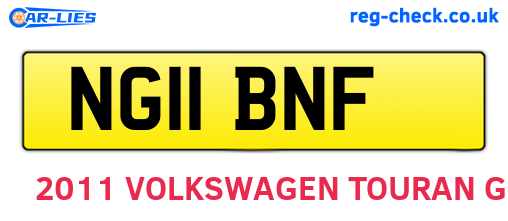 NG11BNF are the vehicle registration plates.