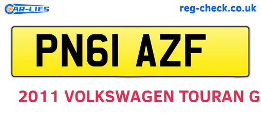 PN61AZF are the vehicle registration plates.