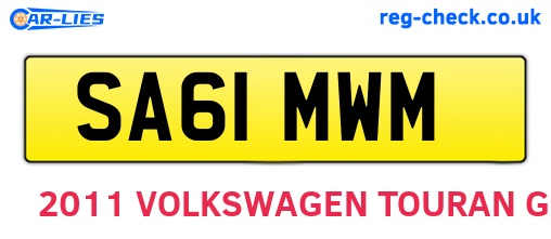 SA61MWM are the vehicle registration plates.
