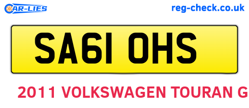 SA61OHS are the vehicle registration plates.
