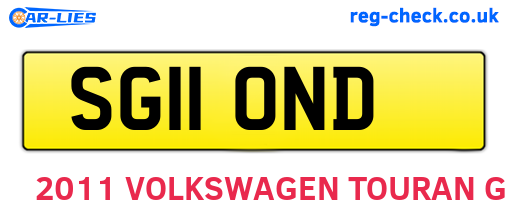 SG11OND are the vehicle registration plates.