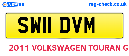 SW11DVM are the vehicle registration plates.
