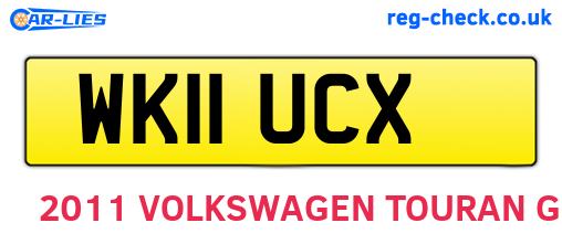 WK11UCX are the vehicle registration plates.