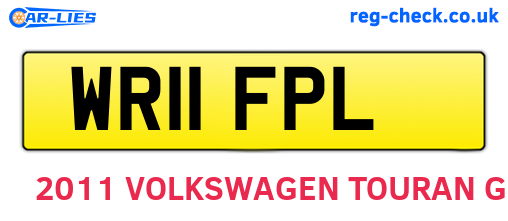 WR11FPL are the vehicle registration plates.