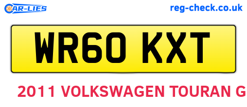 WR60KXT are the vehicle registration plates.