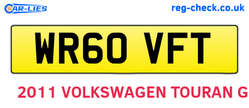 WR60VFT are the vehicle registration plates.