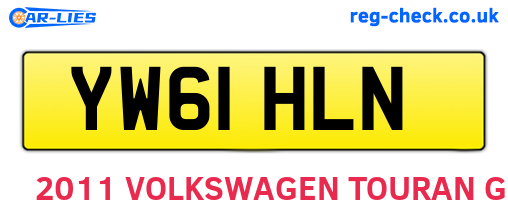 YW61HLN are the vehicle registration plates.