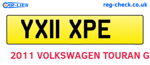 YX11XPE are the vehicle registration plates.