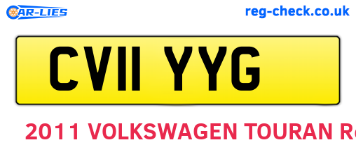 CV11YYG are the vehicle registration plates.