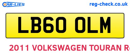 LB60OLM are the vehicle registration plates.