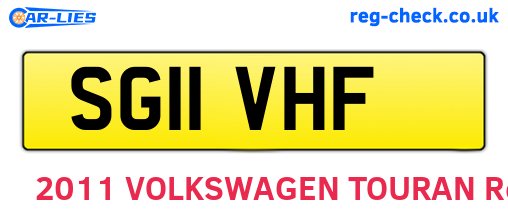 SG11VHF are the vehicle registration plates.