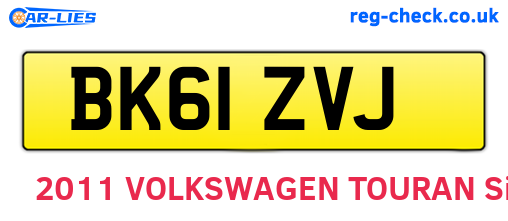 BK61ZVJ are the vehicle registration plates.