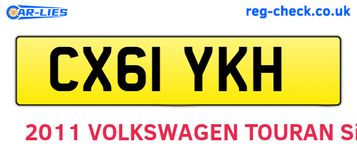 CX61YKH are the vehicle registration plates.