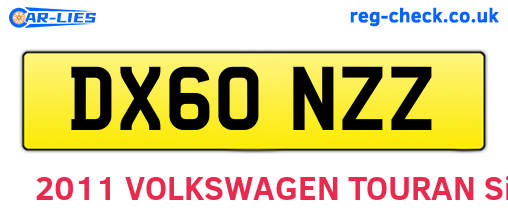 DX60NZZ are the vehicle registration plates.