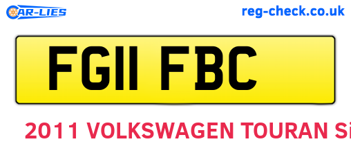 FG11FBC are the vehicle registration plates.