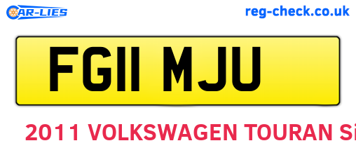 FG11MJU are the vehicle registration plates.