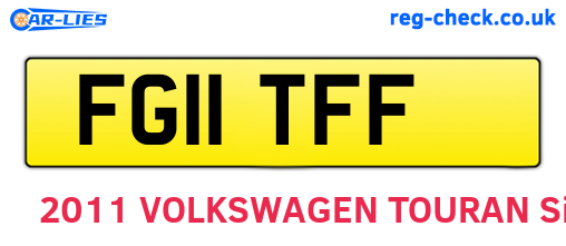 FG11TFF are the vehicle registration plates.