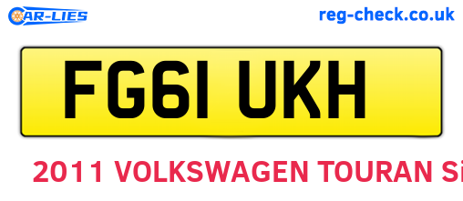 FG61UKH are the vehicle registration plates.