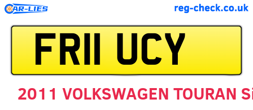 FR11UCY are the vehicle registration plates.