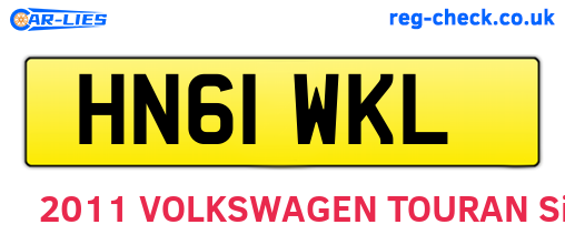 HN61WKL are the vehicle registration plates.