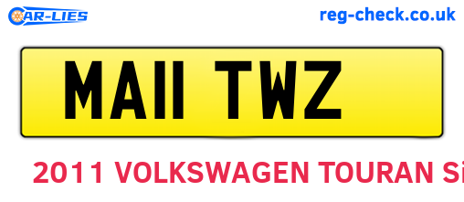 MA11TWZ are the vehicle registration plates.