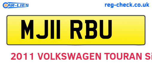 MJ11RBU are the vehicle registration plates.