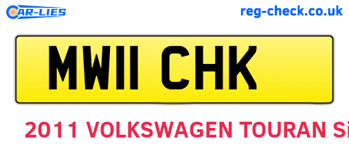 MW11CHK are the vehicle registration plates.