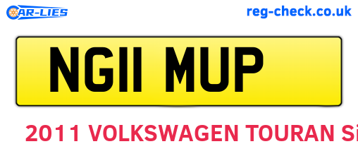 NG11MUP are the vehicle registration plates.