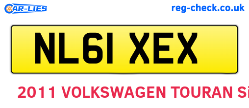 NL61XEX are the vehicle registration plates.