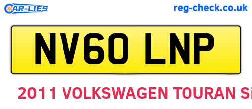 NV60LNP are the vehicle registration plates.