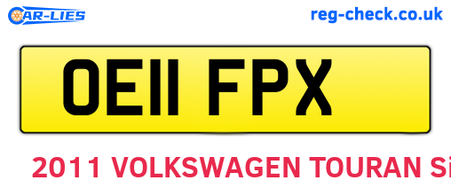 OE11FPX are the vehicle registration plates.