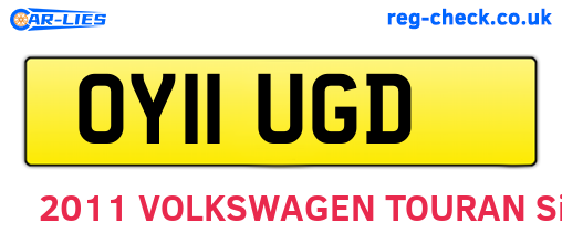 OY11UGD are the vehicle registration plates.